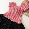 Girls' summer outfit  new style kids short-sleeve t-shirt pleated skirt two-piece set baby girl skirt pants chic cross-border