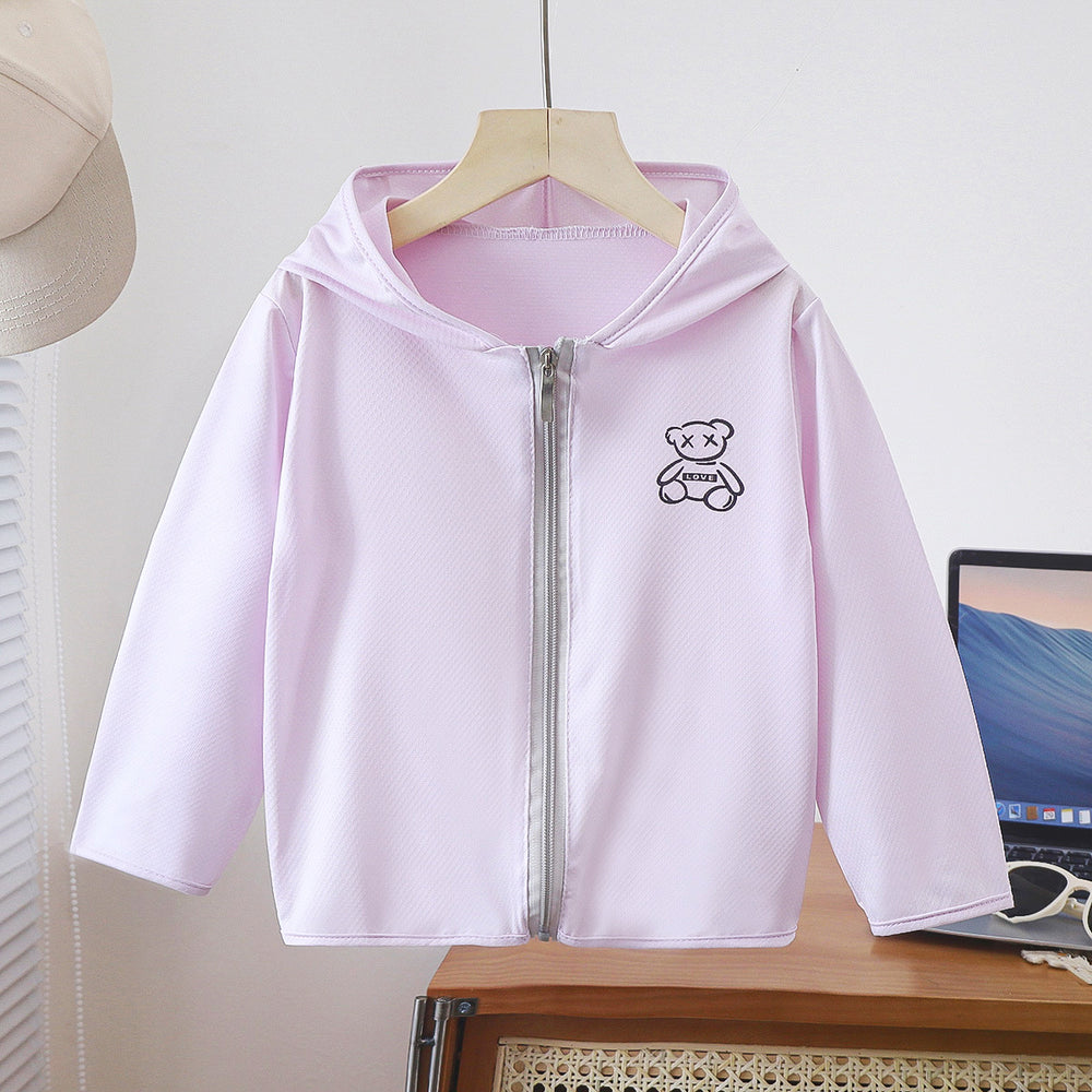 Ice silk thin kids sun protection clothing breathable sun protection boys and girls sun protection clothing baby skin clothing summer sun protection shirt