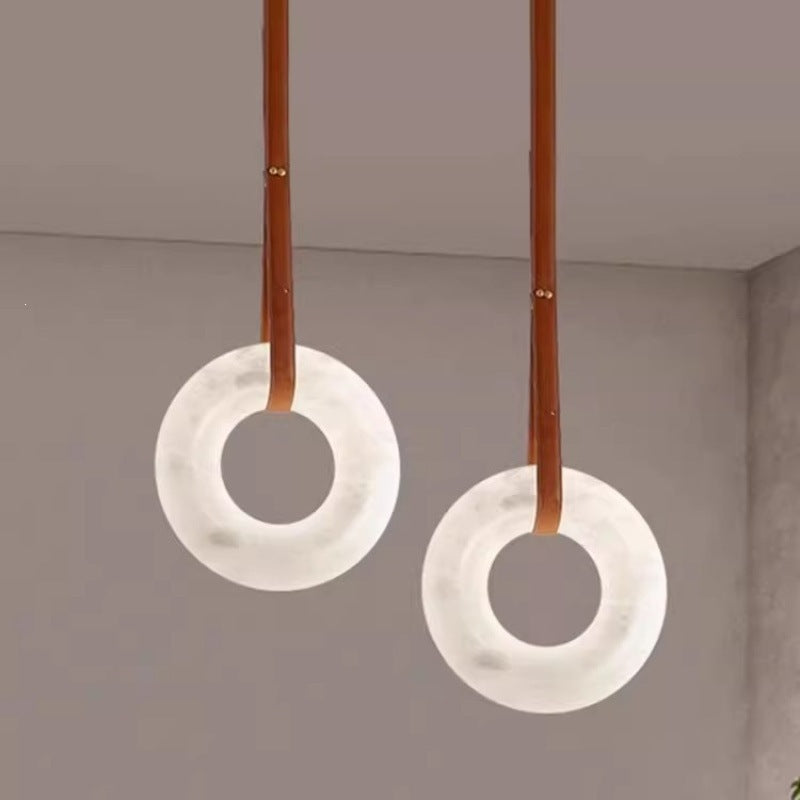 Spanish ring marble chandelier - bedroom bedside, nordic style, solid brass, designer model - living room, stairwell, hallway, entryway lighting