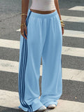 autumn cross-border hot girl style women's high-waisted slimming patchwork loose wide-leg sweatpants