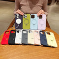 Suitable for apple 17promax mobile phone case liquid silicone magnetic holder iphone15 protective cover 12promax