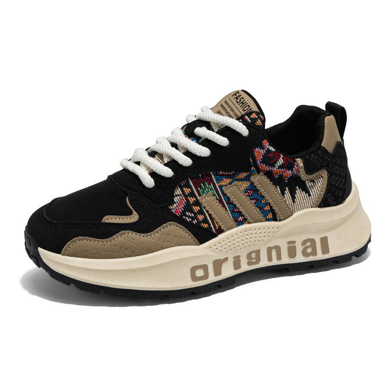 2026 spring new trendy versatile men's chunky sole sneakers, retro dad shoes, breathable casual shoes