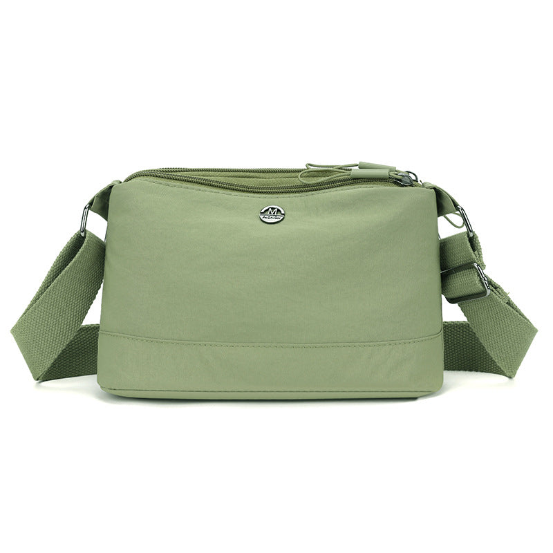 Simple casual nylon messenger bag women's  new lightweight shoulder bag multi-layer storage Korean version of foreign style small square bag