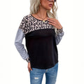 animal women's clothing patchwork round neck long sleeves women's topslong sleeves t-shirt