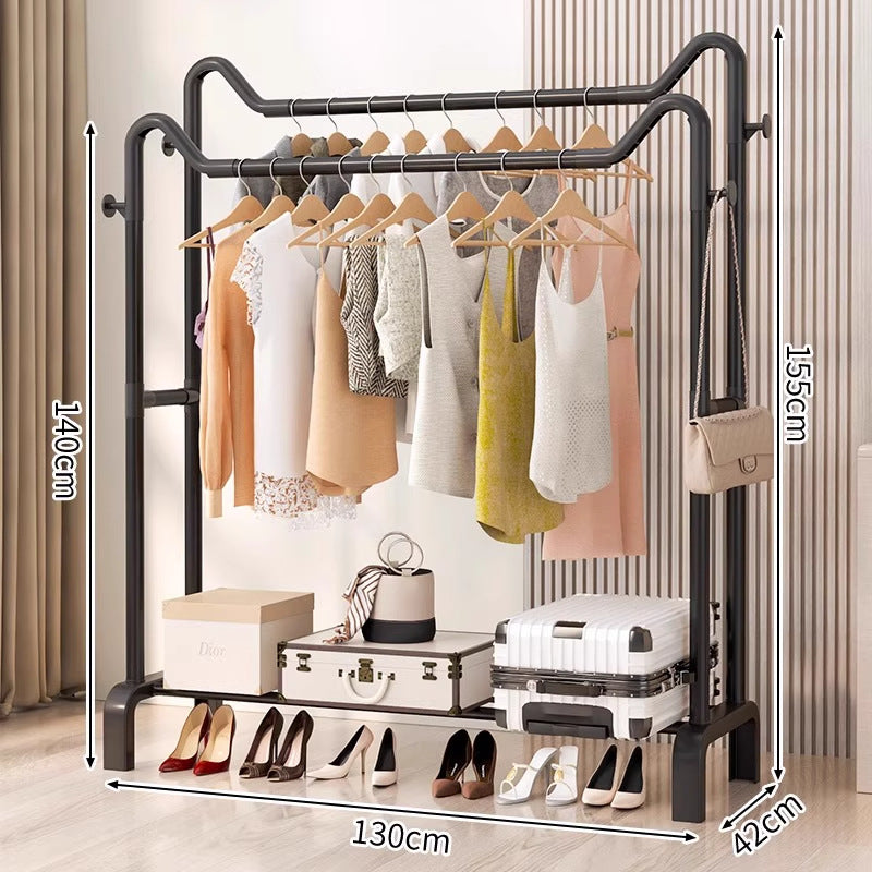Freestanding coat rack - multi-functional clothes hanger for home, bedroom, balcony, dorm room - easy to assemble