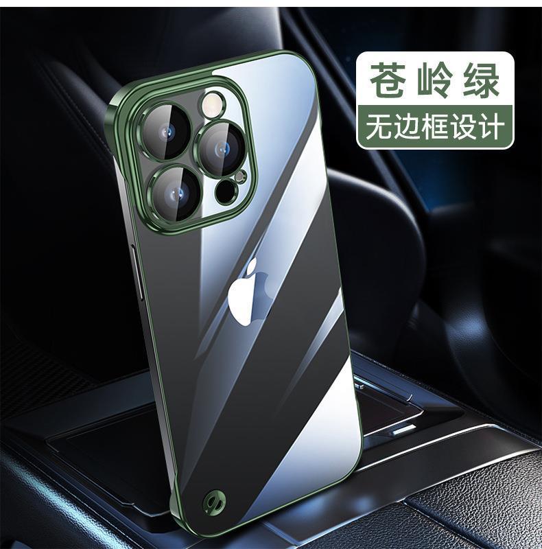 Suitable for iphone 16 electroplated pc frameless mobile phone case 15 transparent apple 14 comes with lens film all-inclusive hard case