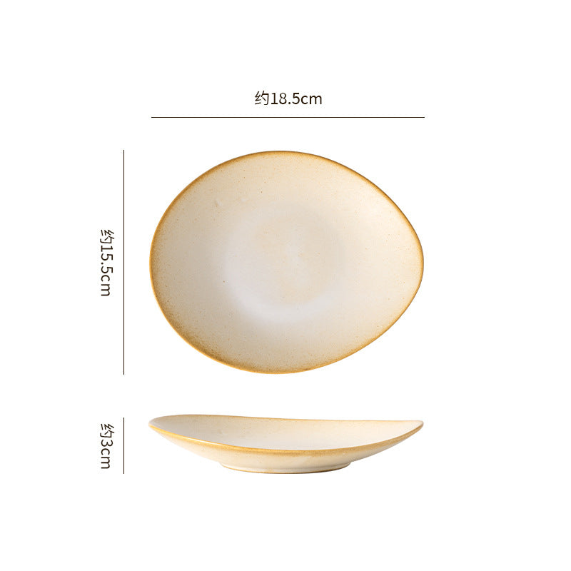 Vintage irregular high-end bowls, plates, and dishes - restaurant, hotel, and home tableware - unique dinnerware for serving dishes, desserts, rice bowls, and plating