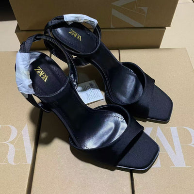 Za new arrivals: 2025 spring/summer french-style stiletto heels - elegant ankle-tie pumps in black and beige for fashion