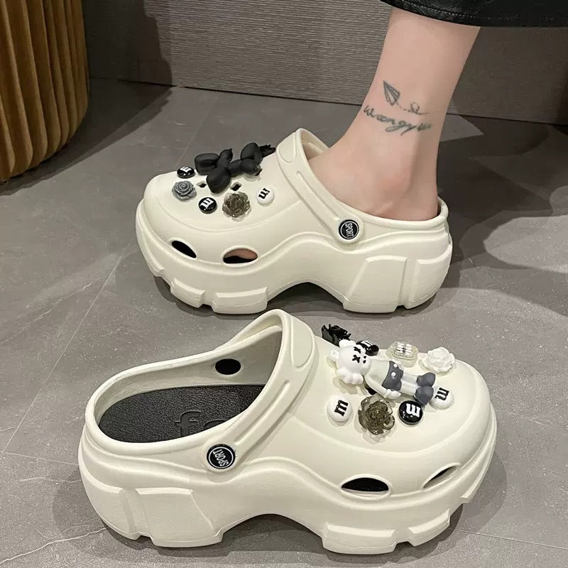 Thick sole crocs women's new arrival heightenednon-slipfashionpopular popular beach sandals outwear summer wholesale