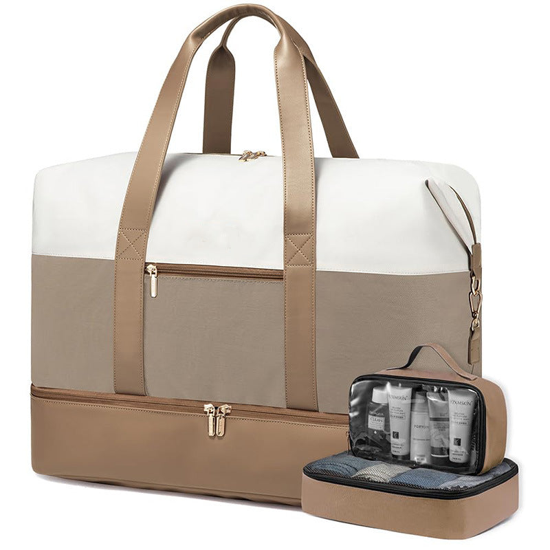 Source factory custom  Internet celebrity live broadcast waterproof PU business trip travel bag set gym weekend luggage bag