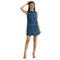 New european and american cross-border  women's fashion trendy denim skirt loose round neck pocket denim dress