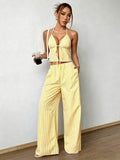 american suitstripes vest and stretch straight-leg pants casualtwo-piece set direct supply
