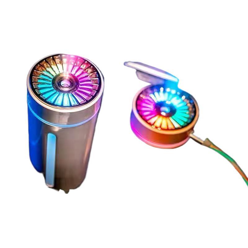 Car humidifier & aromatherapy diffuser - eliminates odors, adds fragrance, moisturizes, ambient lighting, power-off protection, night light, freshens the entire vehicle