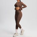 European and american cloud-feel yoga short sleeve top, high-waisted leggings, slimming butt-lifting running fitness apparel, three-piece activewear yoga set