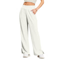 cross-border new women's lightweight wide-leg pants - high-waisted, casual, solid color, flowy trousers