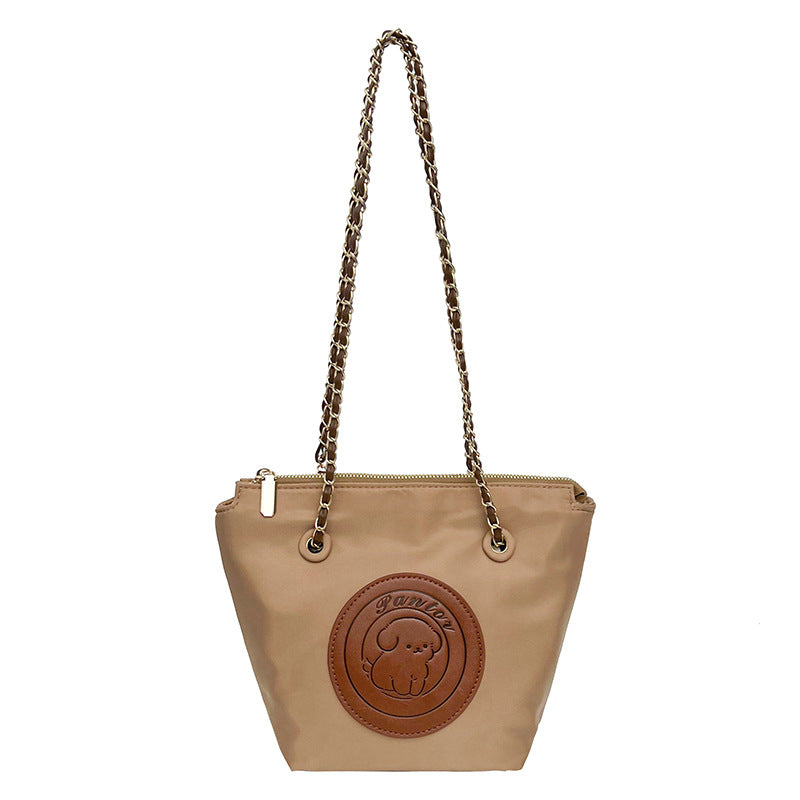 Premium nylon tote bag for women - 2026 new fashion color block design, autumn/winter textured underarm commuter bag