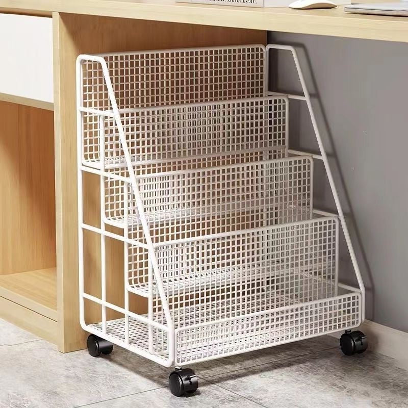 Mobile bookshelf kids picture book storage under-desk organizer floor-standing universal wheel home simple student bookcase