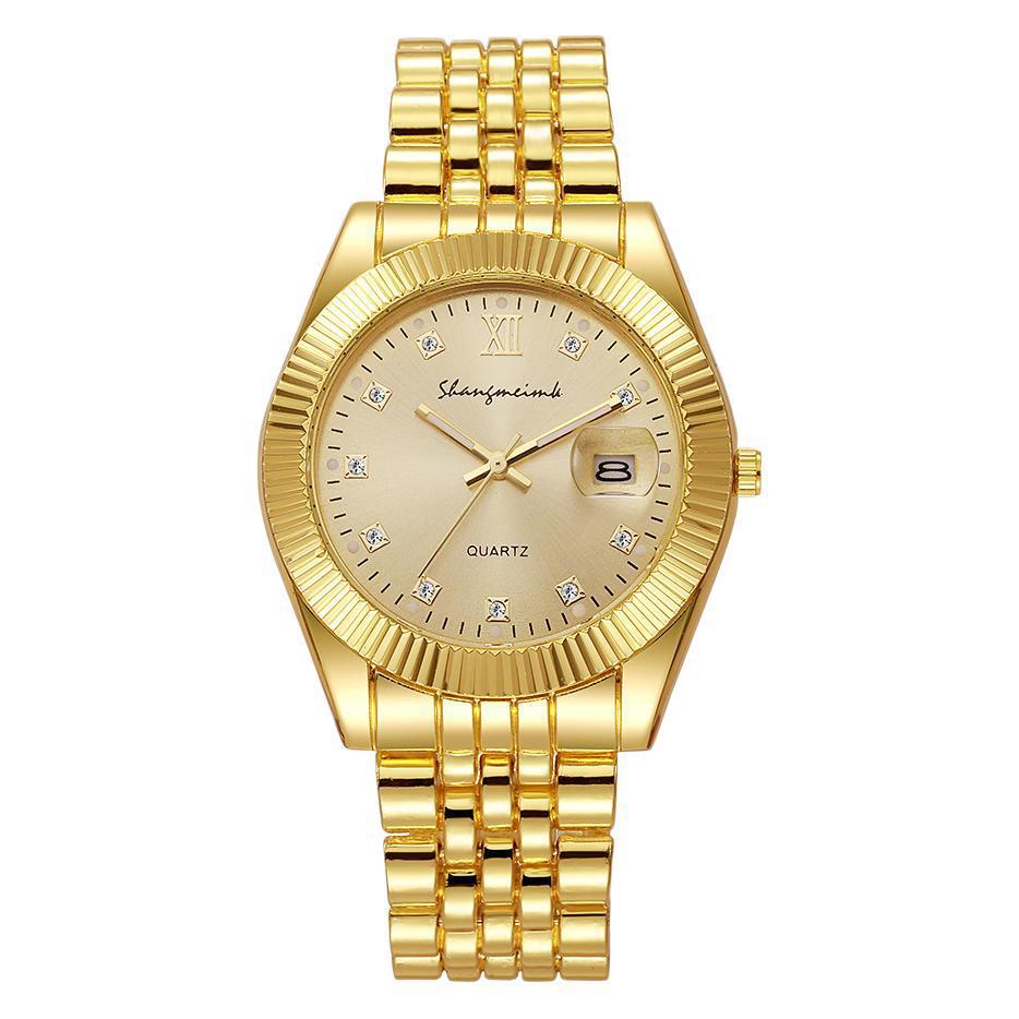 couple watch men's gold business retro elegant couple men's steel belt alloy easiest for matchfashion quartz watch