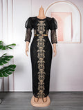 European and american clothing african     christmas hot-selling rhinestone party dress