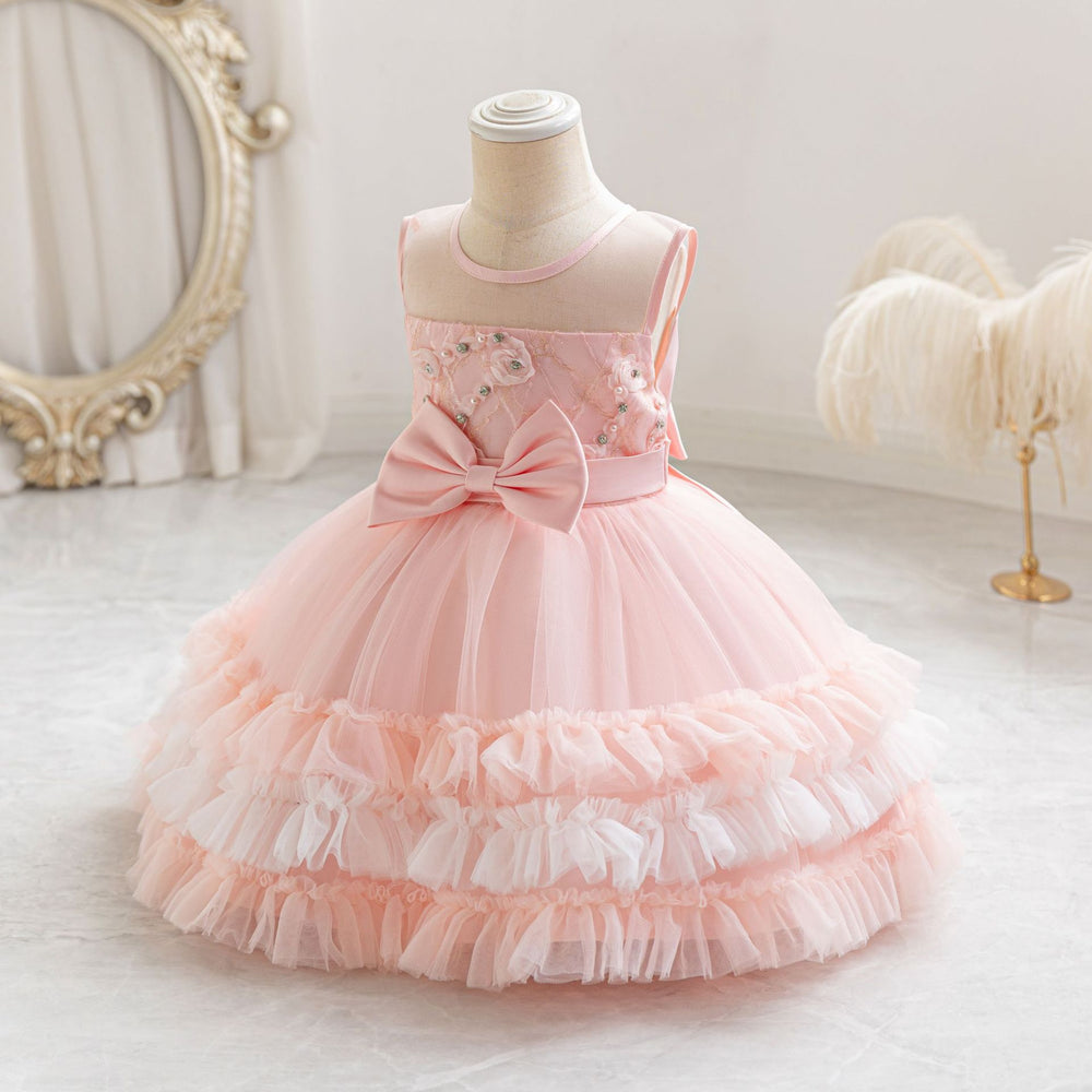 Exportready-made girldressbows tutu cake princess dress first birthday evening dressbaby dress