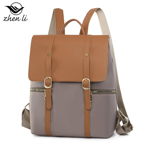 Zhenli backpack niche Oxford cloth college retro style school bag women's backpack  bag wholesale