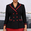 Autumnew arrivalpatchworkcontrast colorsuitoutwear waist slimming lookelegantwork clothingsuittops blazer