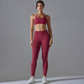 New arrival cross-border seamless pure color tight cross back sports intimates yoga suit running fitness yoga wear for women