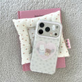 Large view white border phone case for iphone 18, apple 17 pro max - star, heart, rabbit, and bear design protective cover