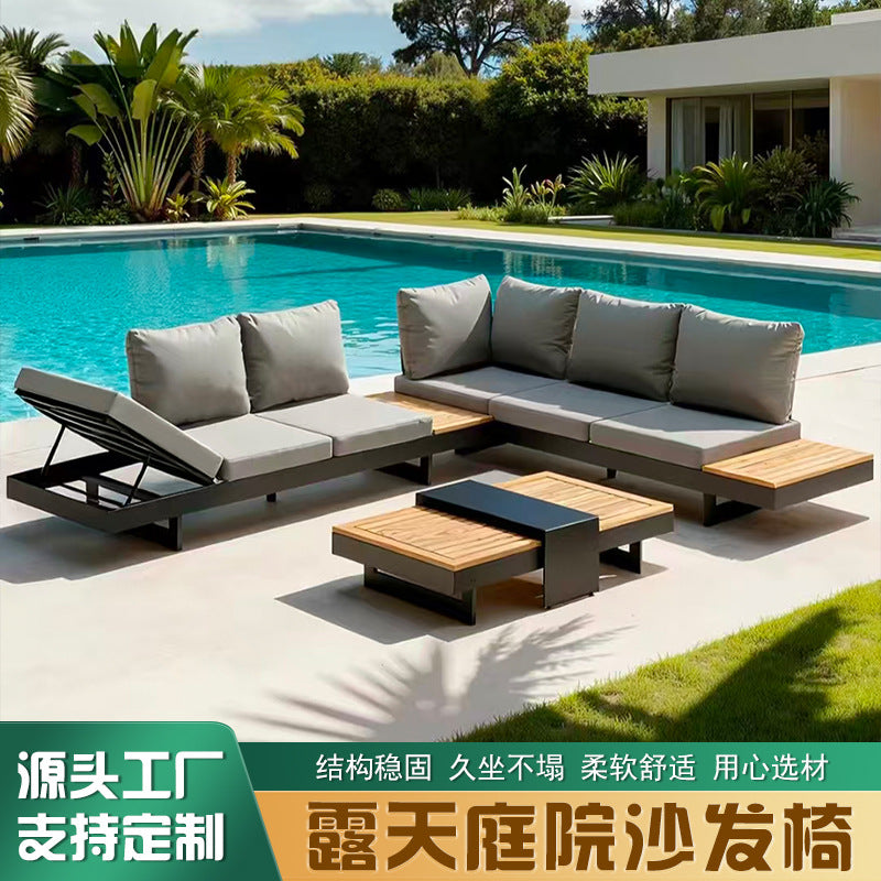 Outdoor sofa leisure patio garden villa hotel home sofa coffee table indoor and outdoor waterproof sun protection furniture
