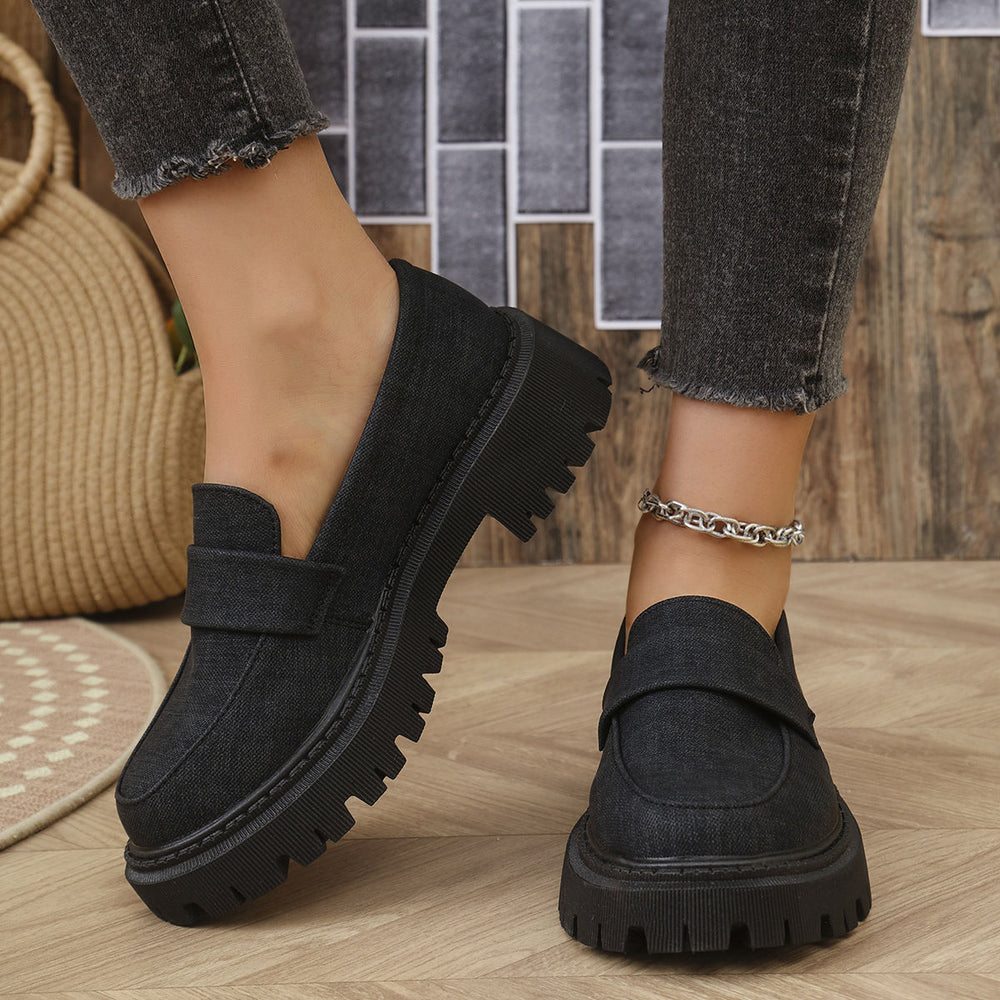 Export spring autumnew arrival british style slip-on small leather shoes for women retrothick sole loafers casualeasiest for matchflats