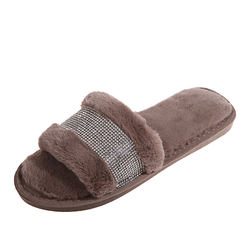 Slippers 2024 new plush slippers women's korean style casual home fuzzy slippers factory direct cross-border cotton slippers