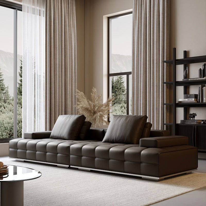 Lawrence genuine leather sofa italianclassy first layer cowhide living room small apartment modernaccessible luxury straight row full leather sofa