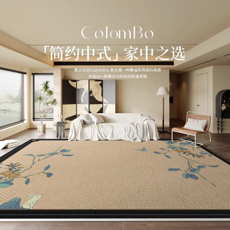 Living room carpet new chinoiserie thickened study soundproof floor mat bedroom bedside sofa coffee table blanket no-wash for home mat