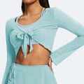 New breathable mesh yoga cover-up top - tie-waist, cropped, slimming, elegant, sleeveless activewear for running and yoga
