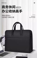 Oukeqi satchel business large-capacity document bag oxford cloth information bag logo conference briefcase zipper type