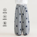 American retro star print letter print sweatpants - girls' loose fit casual wide leg street dance versatile lounge pants