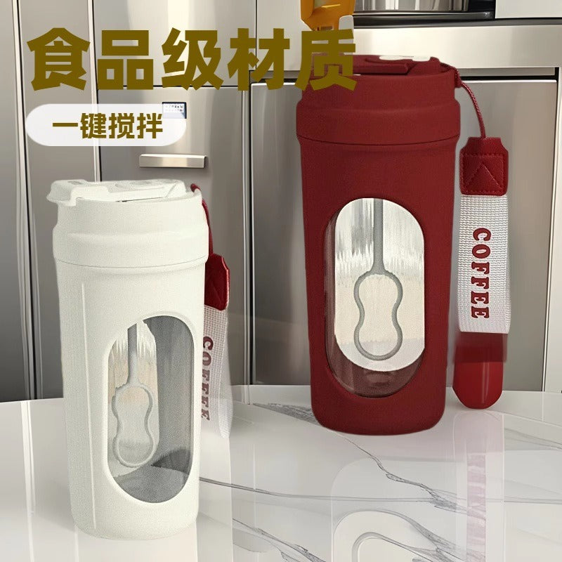 Automatic mixing cup - one-touch stirring for coffee, milk powder, and shakes. food-grade material, portable smart water bottle for fitness