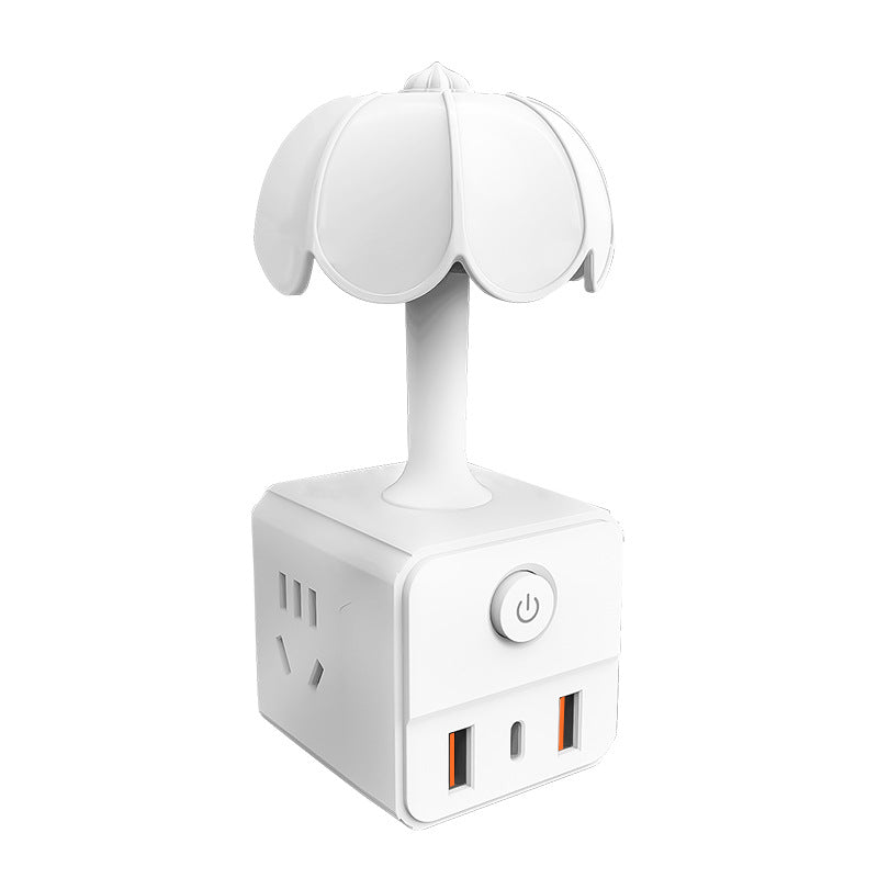 Voice-activated night light - smart bedside lamp with voice control for home, bedroom, reading, dorm room, and smart desk lamp with socket adapter