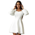 spring/autumn new arrivals: european and american style tenu white long-sleeve dress - perfect for cross-border  sales