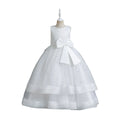 Ready-to-ship wholesale children's polka dot formal dresses, featuring large bow princess skirts for girls, high-end flower girl dresses, and kids' dresses