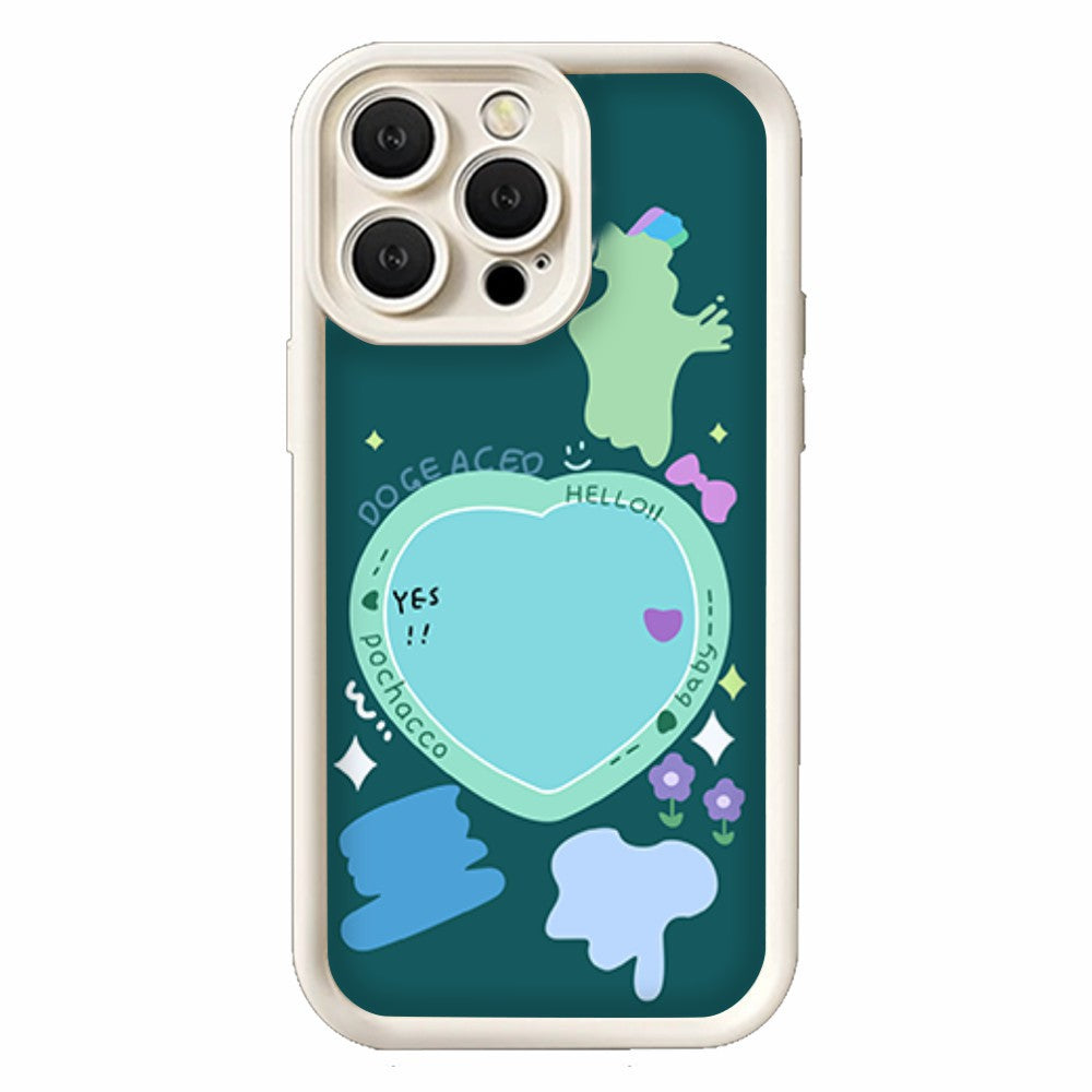 Custom painted phone case - cartoon design for iphone 16, solid color apple 15, diamond sand diy phone 14 soft case