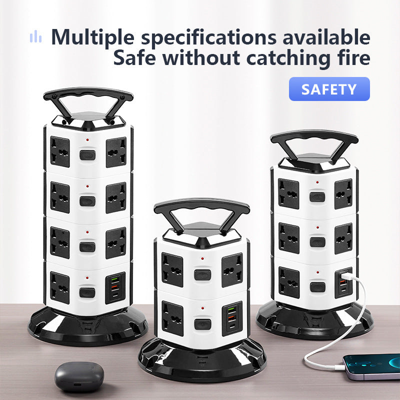 Vertical socket british standard hong kong multi-function usb universal power strip european standard household power supply american standard american