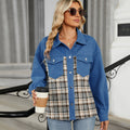 Fashion cross-border foreign trade women's clothing  independent station new washed denim stitching casual jacket outweartops