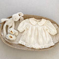 Newborn spring fashion set: rose floral romper dress, stylish princess outfit for baby girls, two-piece set