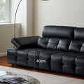 Italian laurence sofa foshan furniture high back genuine leather sofa classy black living room straight row high-end sofa