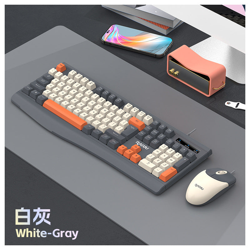 Leikui r903 wired office business keyboard and mouse suit desktop computer notebook fashion color matching keyboard and mouse suit