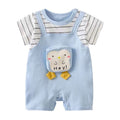 New arrival cartoon stylishstripes short-sleeved one-piece new arrival boys outwear k-stylecute clothing bag outing clothing one-piece