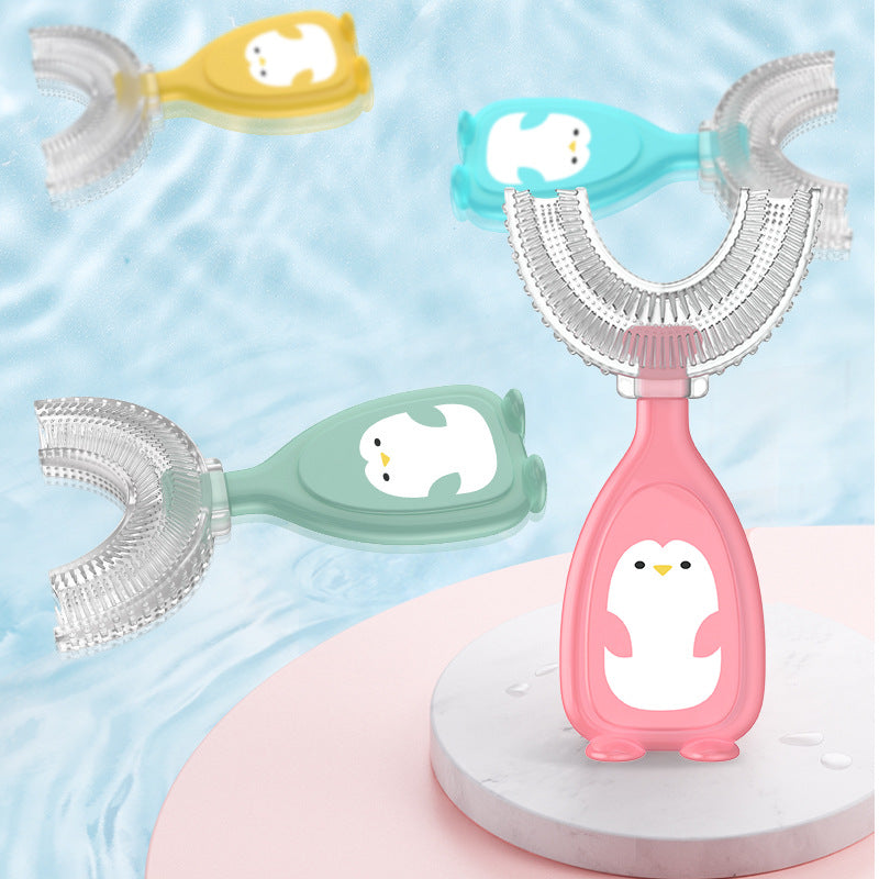 English card new manual children's U-shaped toothbrush silicone toothbrush baby mouth type oral cleaning manual U-shaped