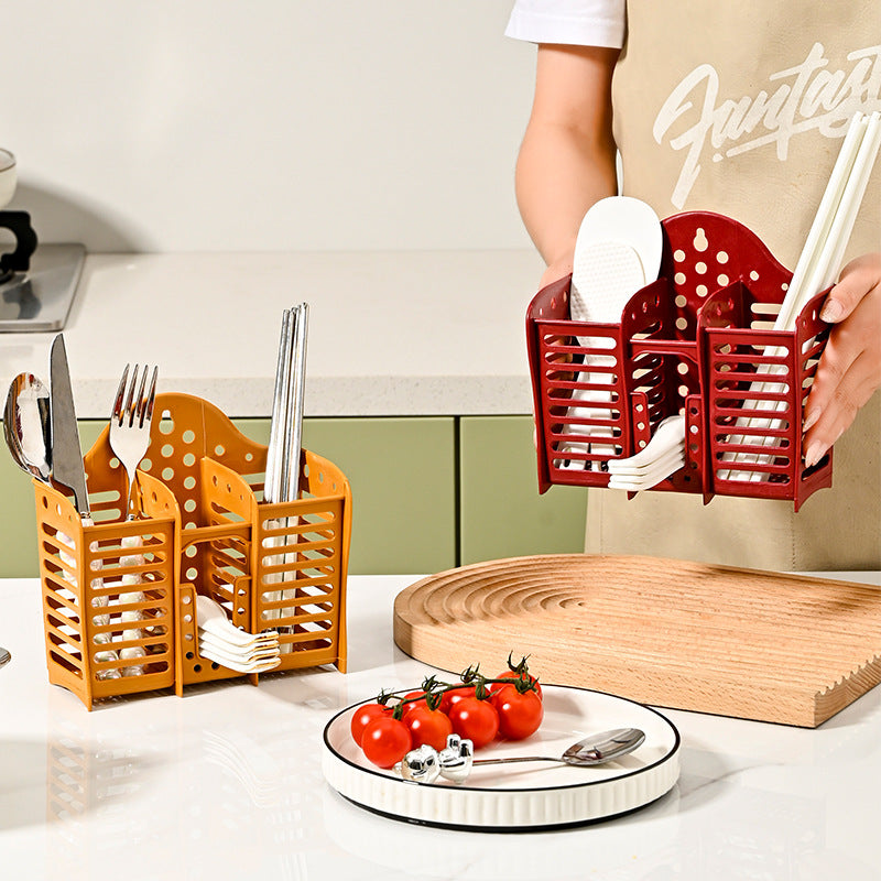 Chopstick cage for home multi-function drain rack chopstick barrel kitchen tableware spoon storage box can be wall mounted no punching