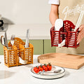 Chopstick cage for home multi-function drain rack chopstick barrel kitchen tableware spoon storage box can be wall mounted no punching